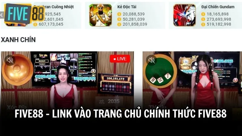 Truy cập link vào trang chủ chính nhà cái five88